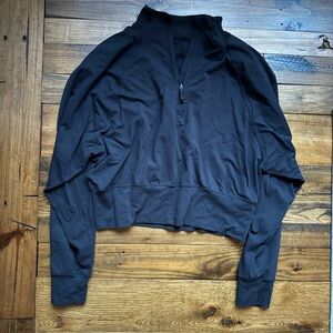 Black Lulu Quarter-Zip Pullover